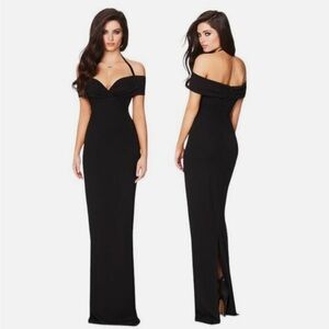 Nookie Black Off-Shoulder Maxi Dress